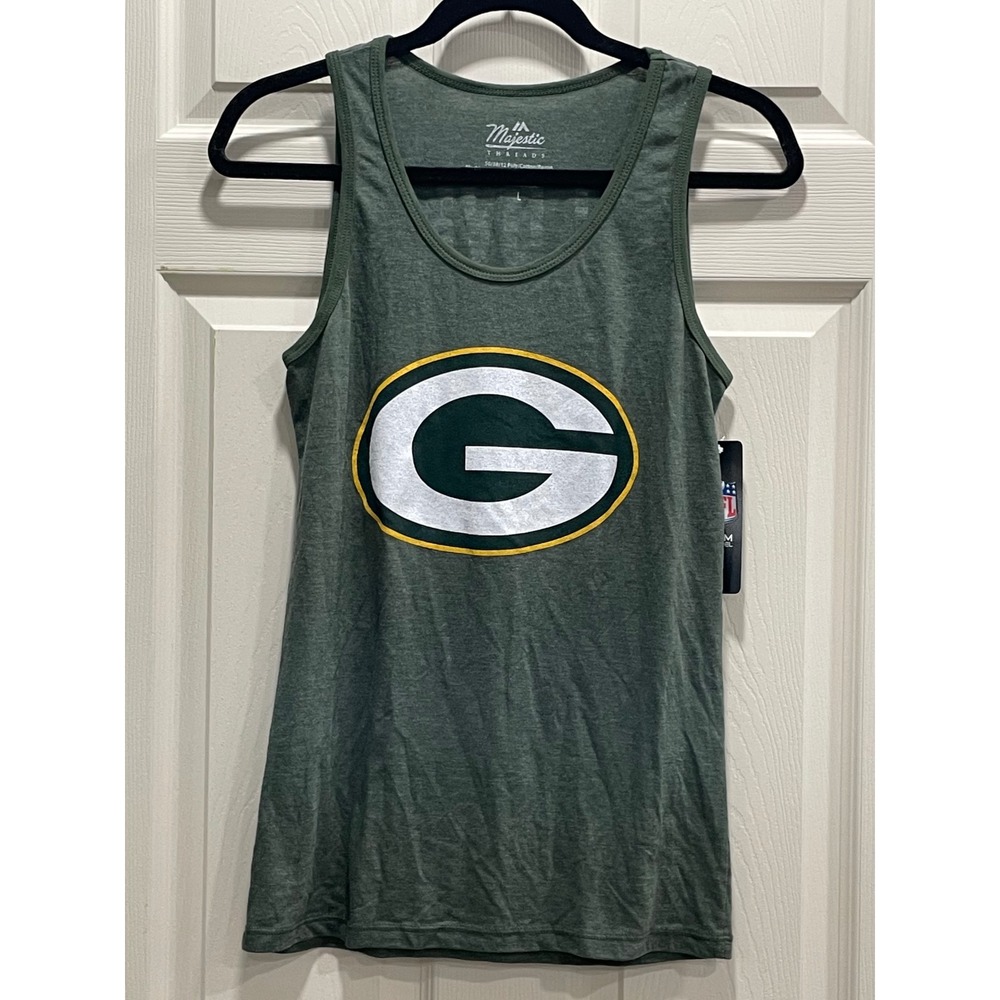 NWT Majestic Green Bay Packers Jordan Love 10 Tank Top Women L NFL Logo